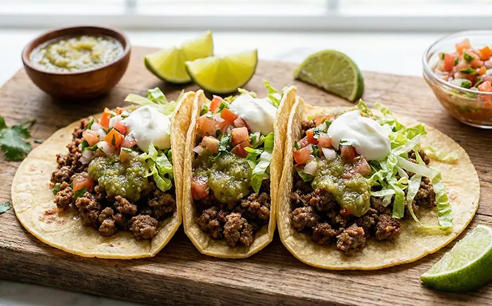 Liesos maltos jautienos tacos